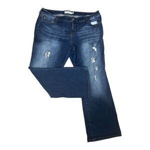 Torrid Blue Denim Bootcut Stretch Jeans Women Plus Size 22R Distressed Cotton